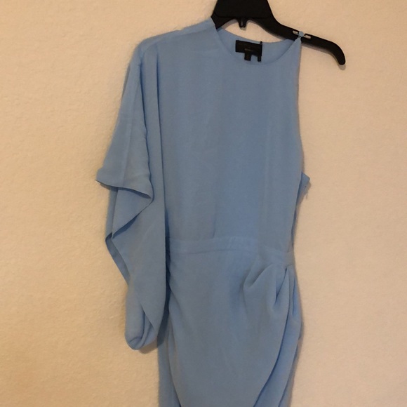 Michael Costello x REVOLVE Lexa mini one shoulder Dress in Light Blue - Picture 5 of 13